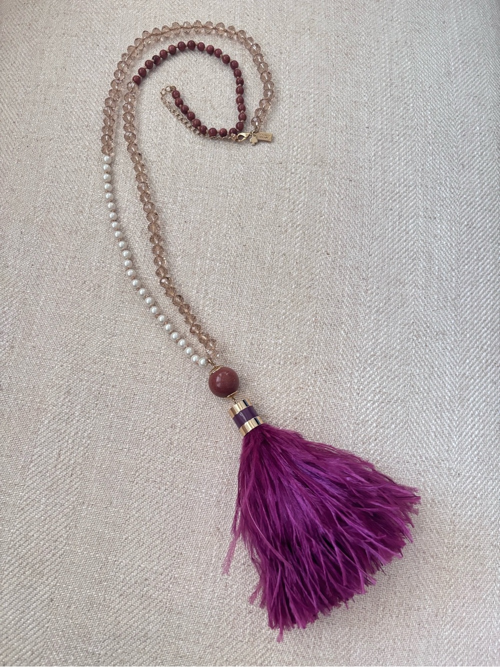 Kate Spade Swing Time Feather Tassel Pendant Necklace
